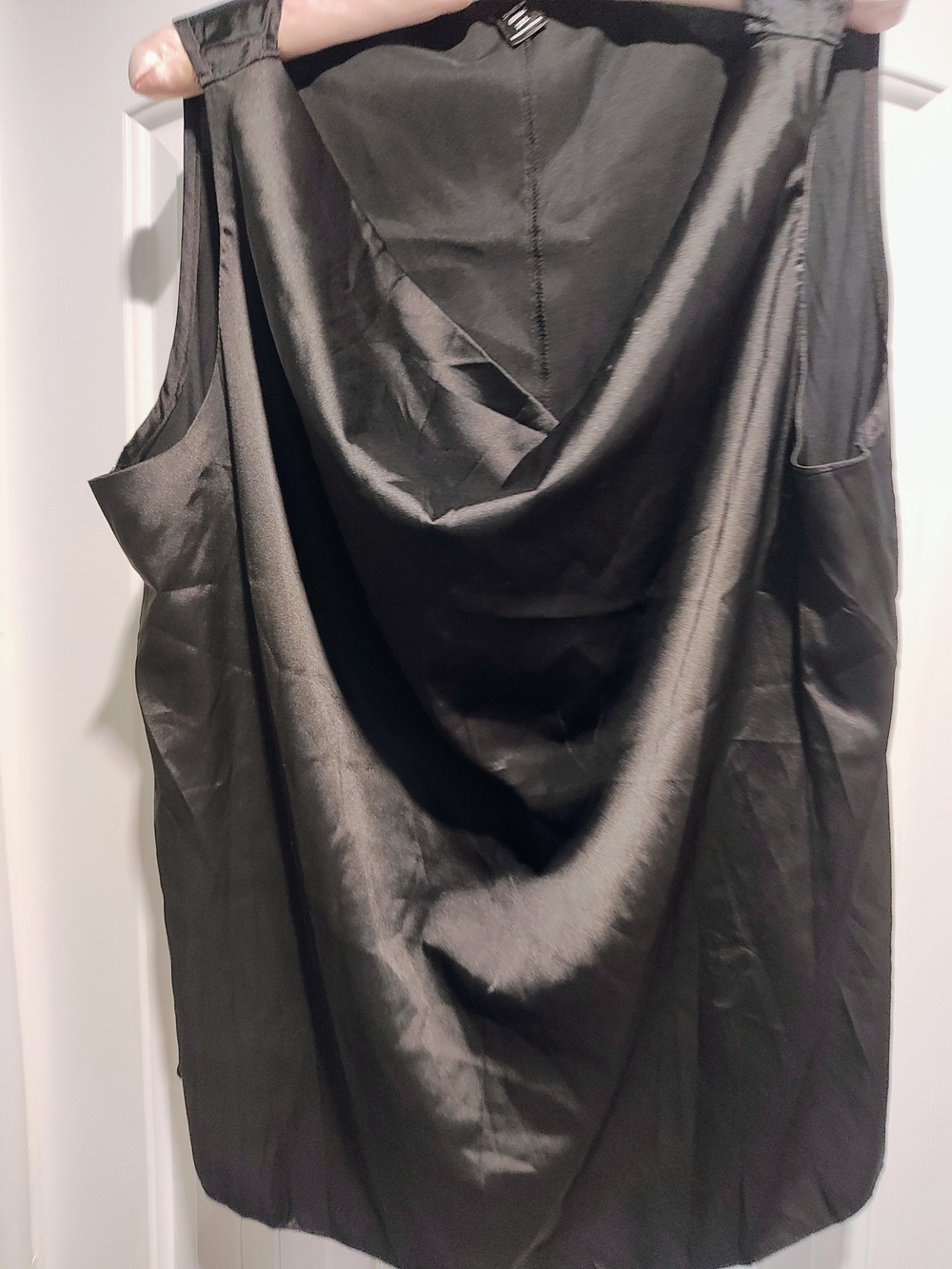 SHEIN Black Satin Cowl Neck Tank